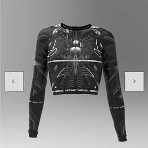 Neo4ic Rave/Festival Crop Top Long-Sleeve